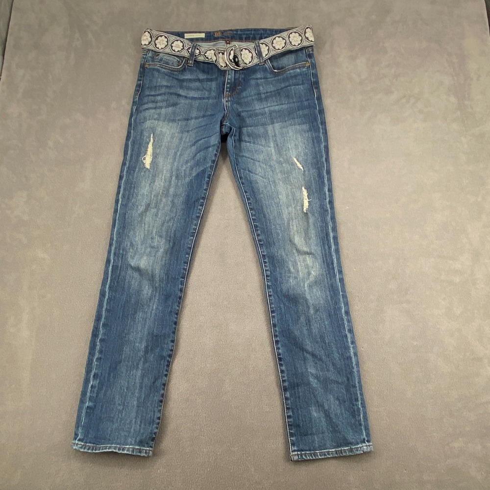 Kut From The Kloth Catherine Boyfriend Jeans Womens 6 Blue Denim Cotton Mid Rise